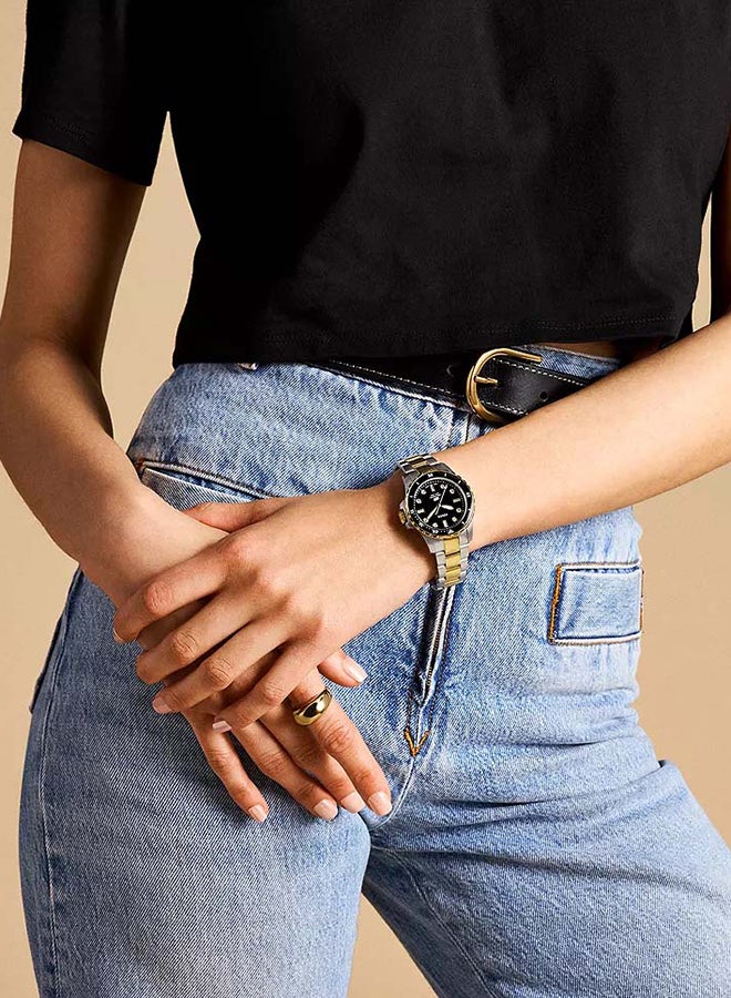 Women's Fossil Blue Dive Three-Hand Two-Tone Stainless Steel Watch ES5349 - 36mm