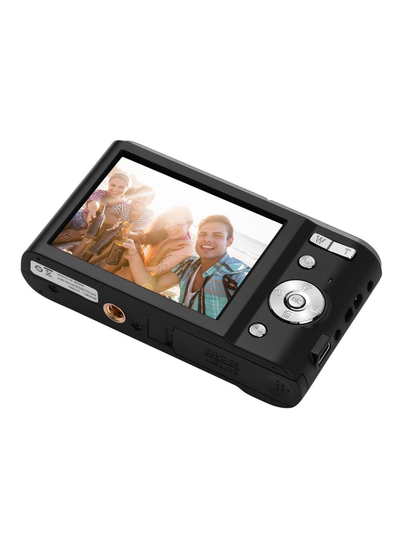 Mini Digital Camera 44MP 2.7K 2.88-inch IPS Screen 16X Zoom Self-Timer 128GB Extended Memory Face Detection Anti-shaking Built-in 2PCS Batteries Universal 1/4 Mounting with Hand Strap Carry Pouch