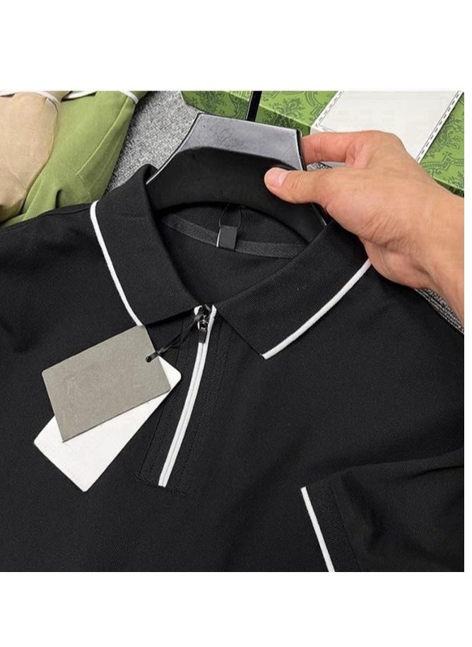 Men's Short Sleeved T-Shirt Casual Shoulder Polo Shirt