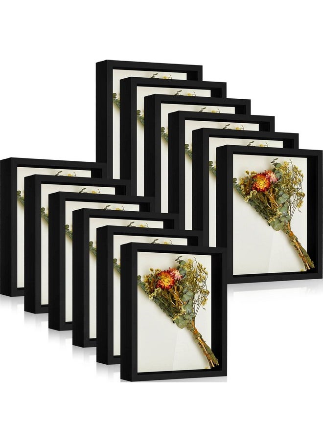 12 Pcs Shadow Box Frame Wood Display Case Shadow Box Frame Shadow Box Picture Frame For Memorabilia Baby Items Wedding Memories Crafts Tickets And Photos (5 X 7 Inch Black)