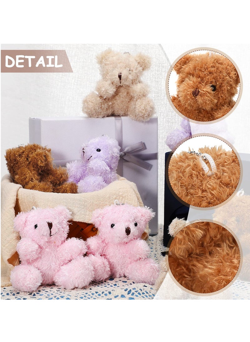 Plush Teddy Bear Pendant, Mini Plush Animal Soft Bear Doll Toys for Keychain Bag DIY Decorations, Birthday Wedding Graduation Gifts, Gift Box Filled Party Decorations 8pcs