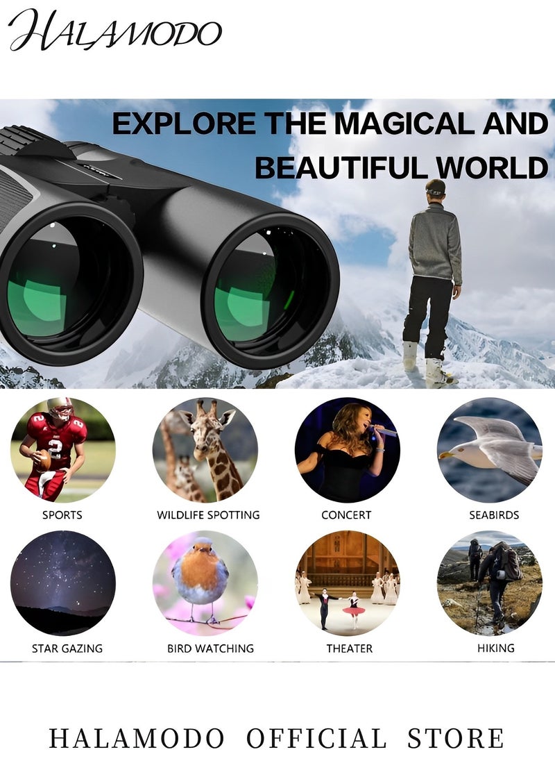 HD Professional Binoculars for Optimal Clarity in All Weather Conditions Durable ABS Body with Anti-Slip Design for Bird Watching Hunting Sightseeing