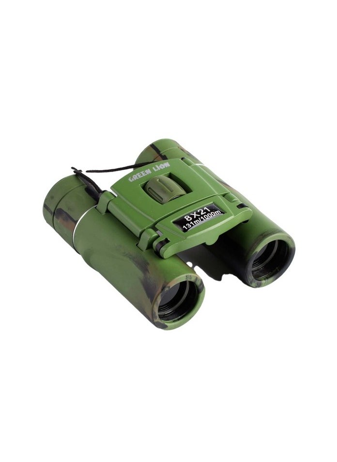 Green Lion Shark Binoculars, 8X Magnification, Suitable for Outdoor Activities