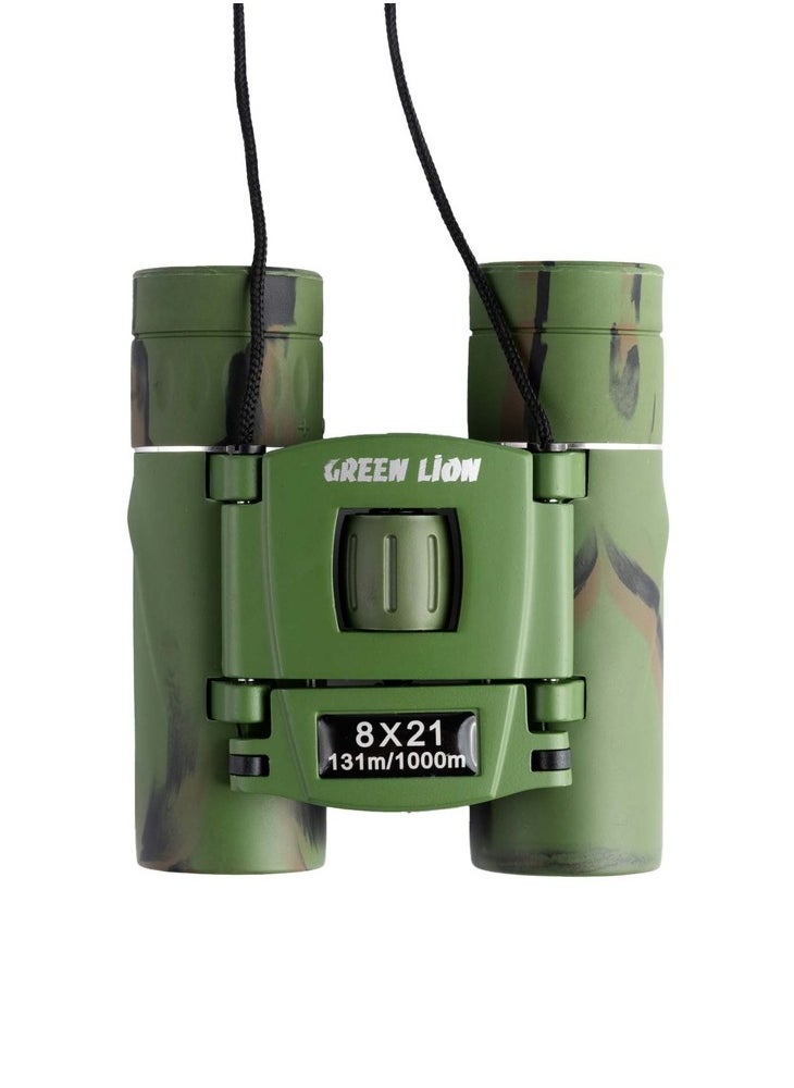 Green Lion Shark Binoculars, 8X Magnification, Suitable for Outdoor Activities