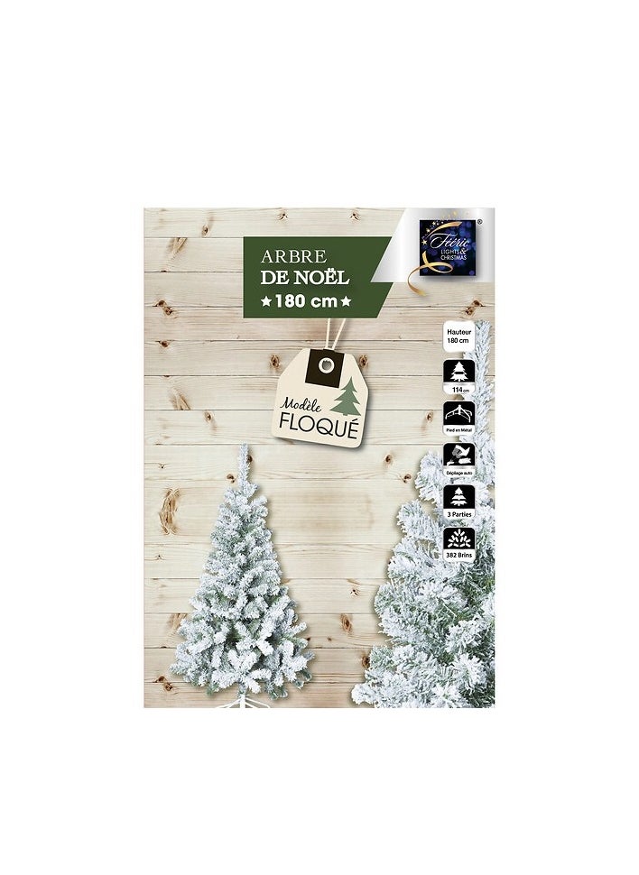 Decorative Christmas Tree With Stand Green & White (107 x 180 cm)