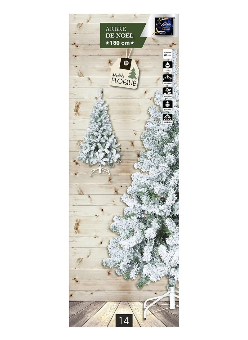 Decorative Christmas Tree With Stand Green & White (107 x 180 cm)