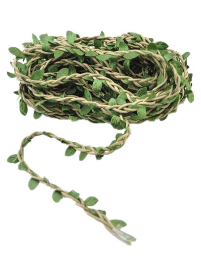 Artificial Hanging Leaf Vine With Jute Green/Beige 10meter