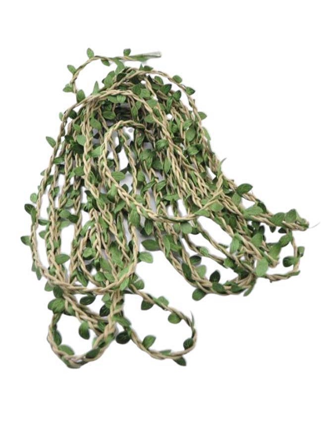 Artificial Hanging Leaf Vine With Jute Green/Beige 10meter