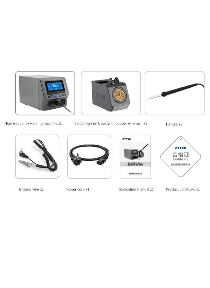 ATTEN ST-9003D 90W Soldering Station High-Power Digital Soldering Iron with Adjustable Temperature Control Fast Heating LCD Display and ESD Protection for Electronics Repair