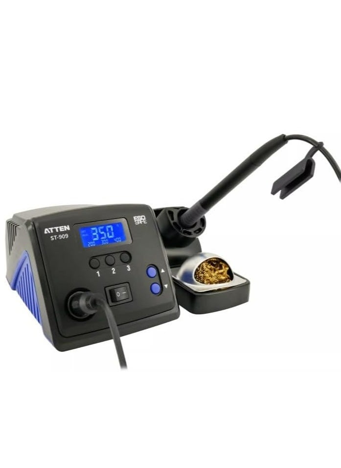 ATTEN ST-909 90W Soldering Station High-Power Digital Soldering Iron with Adjustable Temperature Control LCD Display Fast Heating and ESD Protection for Professional Electronics Repair