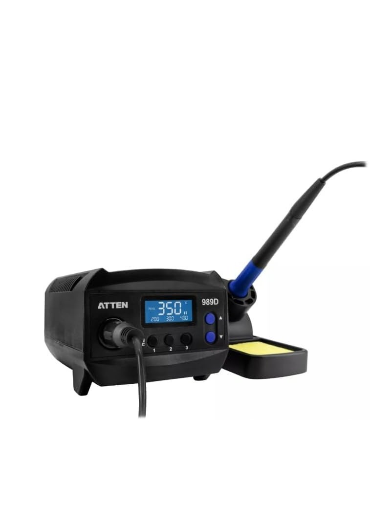 ATTEN AT-989D 65W Soldering Station Digital Temperature Control with LCD Display High-Precision Soldering Iron for Electronics Repair PCB Assembly and SMD Rework