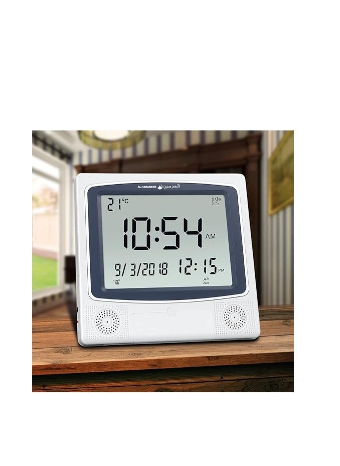 Muslim Praying Islamic Azan Table Alarm Clock Grey