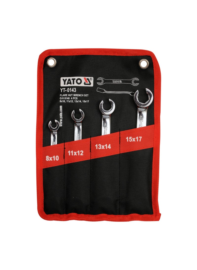 YATO Flare Nut Wrench Set 8X10, 11X12, 13X14, 15X17Mm YT-0143