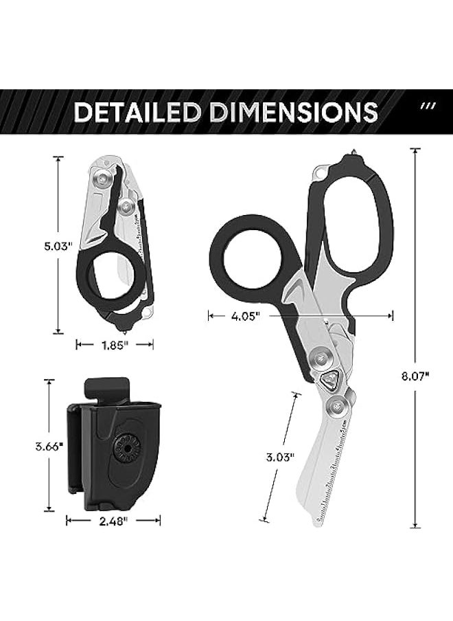 Trauma Shears Emergency Response Shears, Stainless Steel Foldable Scissors Pliers, Outdoor Camping Rescue Scissors Tools