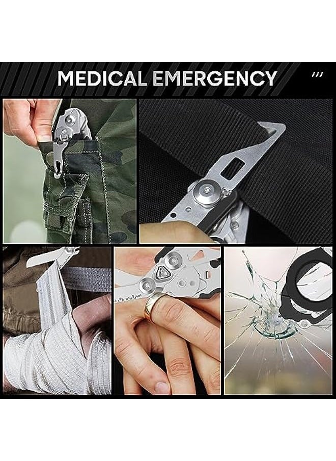 Trauma Shears Emergency Response Shears, Stainless Steel Foldable Scissors Pliers, Outdoor Camping Rescue Scissors Tools