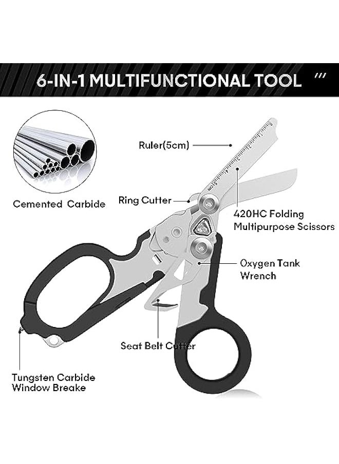 Trauma Shears Emergency Response Shears, Stainless Steel Foldable Scissors Pliers, Outdoor Camping Rescue Scissors Tools