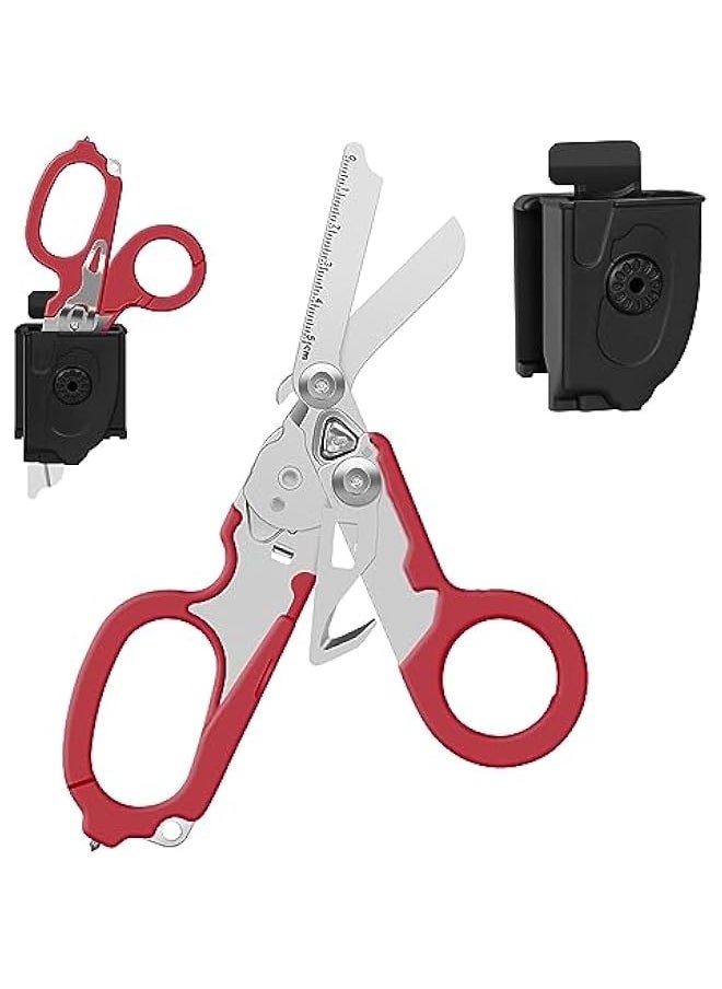 Emergency Response Shears, Stainless Steel Foldable Scissors Pliers, Outdoor Camping Rescue Scissors Tools