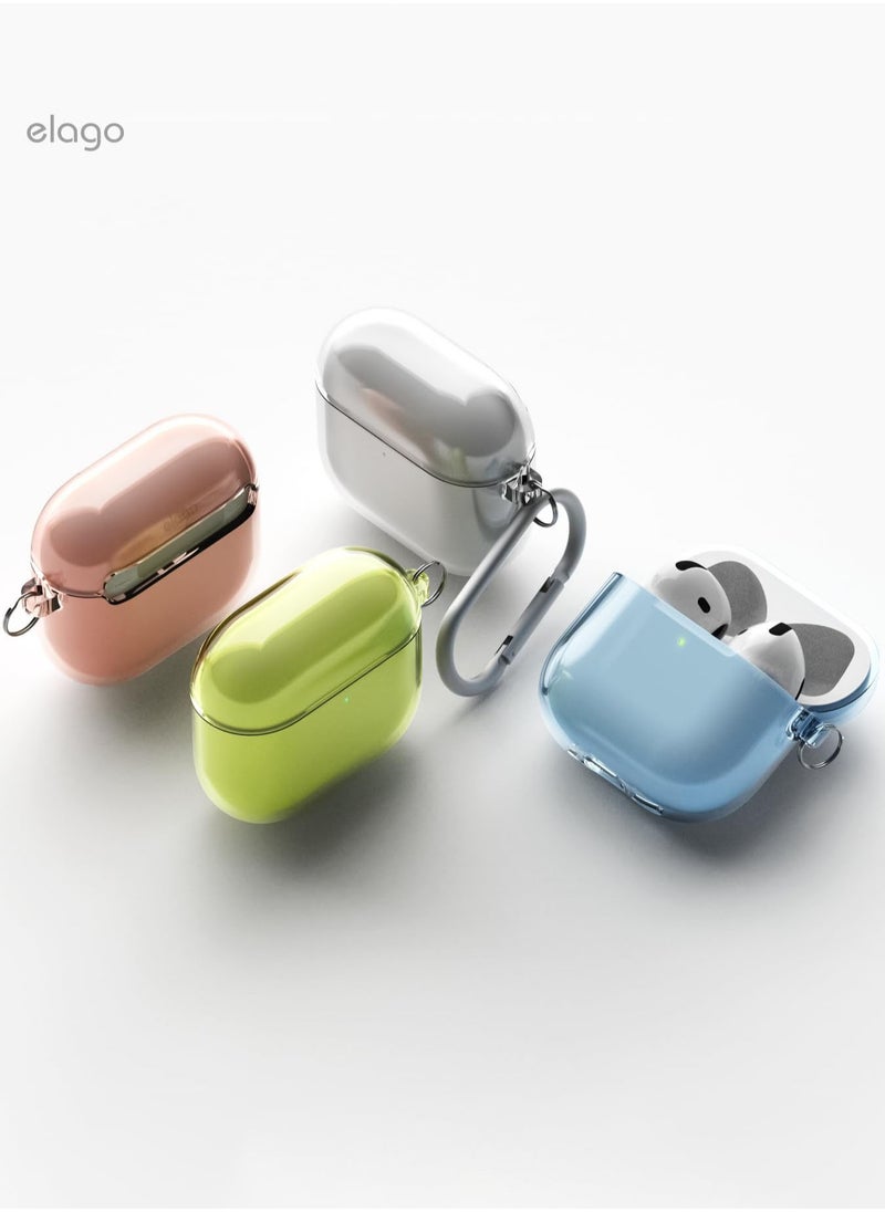 elago Clear Hang compatible with AirPods 4 case cover (2024) with Carabiner - Aqua Blue