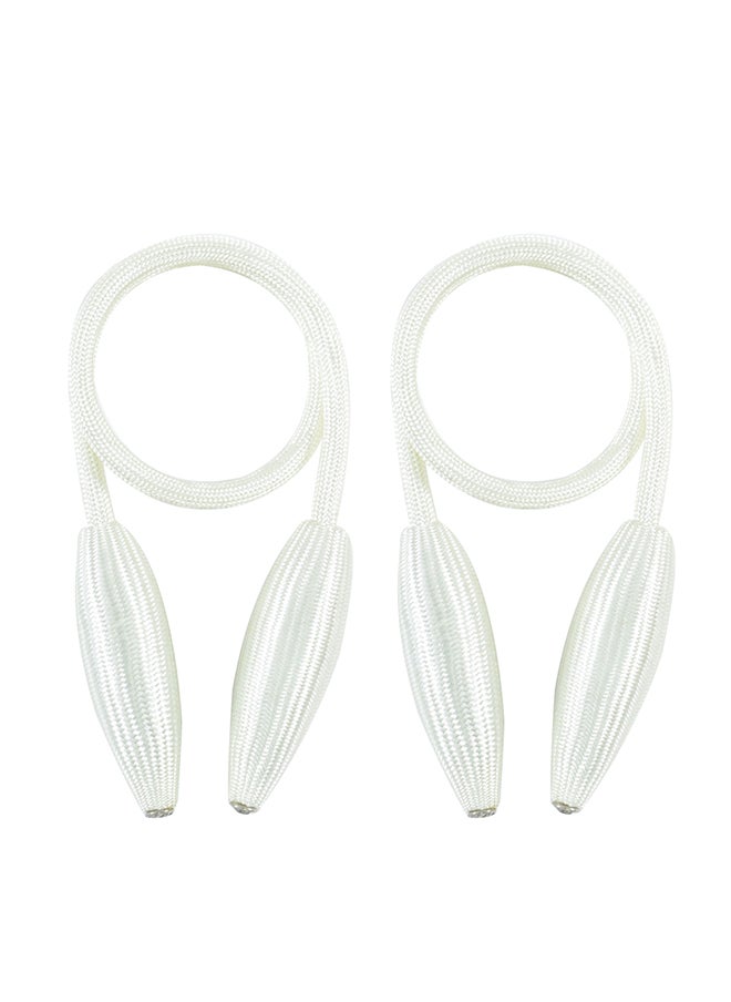 Rope Strap Clip Magnetic Curtain Tiebacks White 18x5x13centimeter