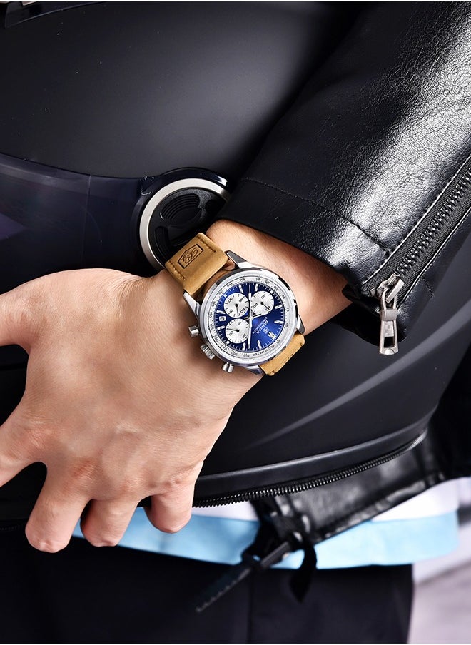 Watch for Men Stylish Business Analog Quartz Leather Waterproof Luminous Date Luxury Casual Wrist Watch