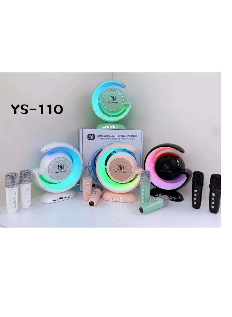 YS110 Karaoke Wireless Bluetooth Speaker With Dual Microphone, Mini Music Speaker