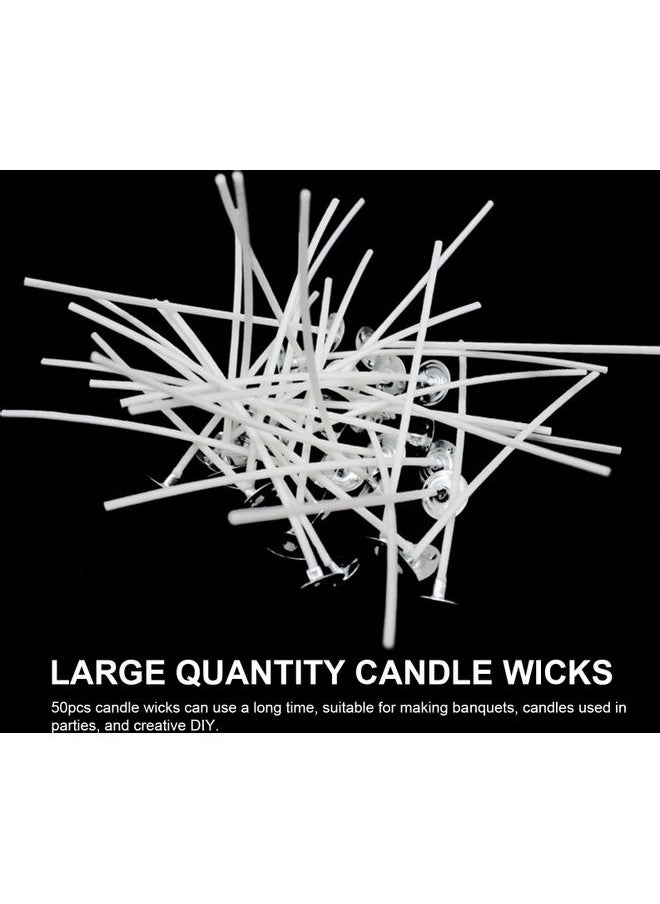 50-Piece Pre Waxed Candle Wicks White/Silver