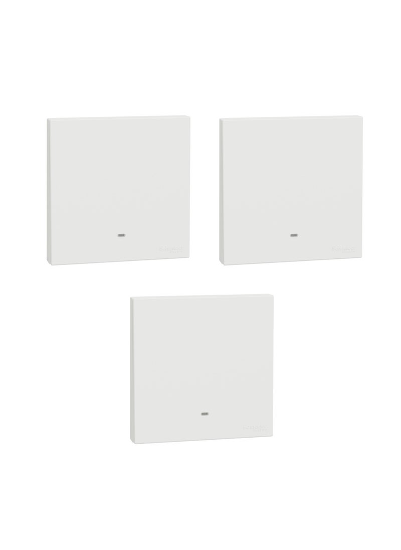 Schneider Electric Switch with Fluorescent Locator, AvatarOn C, 2 way, 1 gang, 16AX, 250V, white - Pack of 3