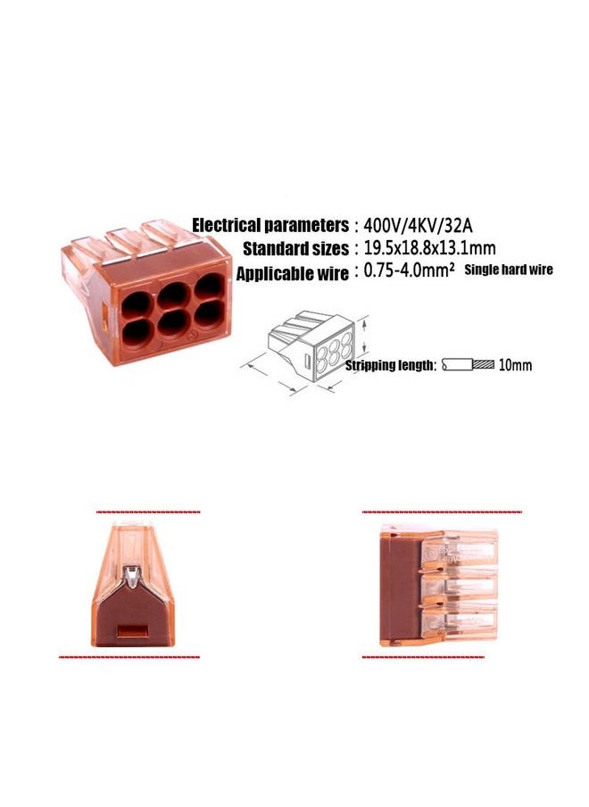 10 PCS VSELE VSE-606A Four-Hole Multi-Function Terminal Block Wire Quick Connector