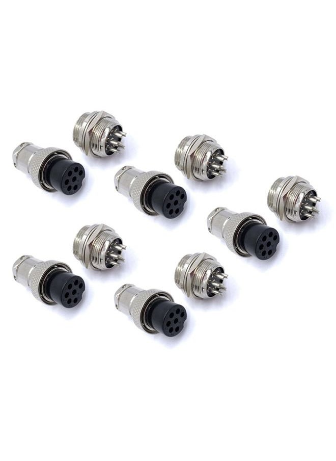 DIY 16mm 7-Pin GX16 Aviation Plug Socket Connector (5 Pcs in One Package, the Price is for 5 Pcs)