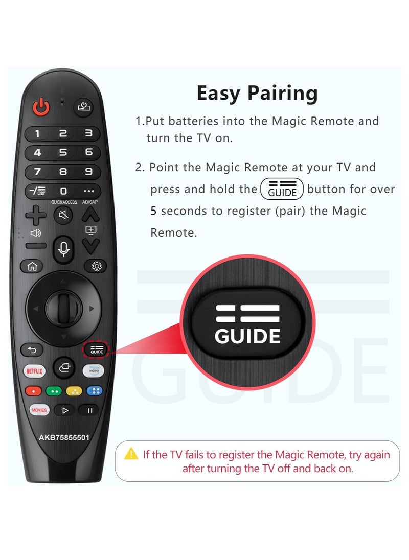 new Magic Voice Remote for LG Smart TV Magic Remote Control Replacement AN-MR20GA AN-MR19BA AN-MR18BA, with Pointer and Voice Function