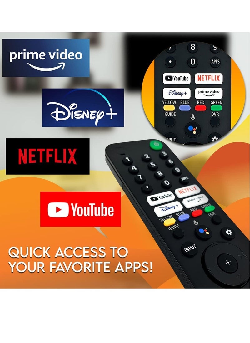 NEW Remote Control for Sony Bravia TVs – Compatible with KD-43X80J, XR-50X90J, XR-55A80J u0026 More – Includes Netflix, Disney+, Prime Video, YouTube ons