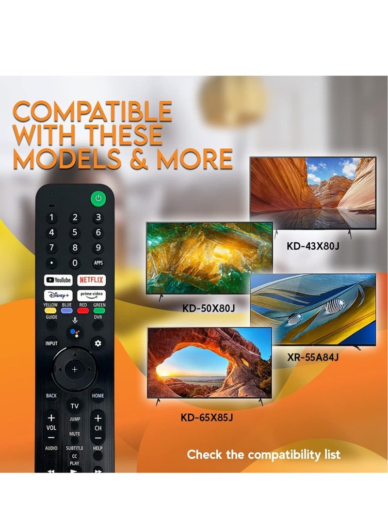 NEW Remote Control for Sony Bravia TVs – Compatible with KD-43X80J, XR-50X90J, XR-55A80J u0026 More – Includes Netflix, Disney+, Prime Video, YouTube ons