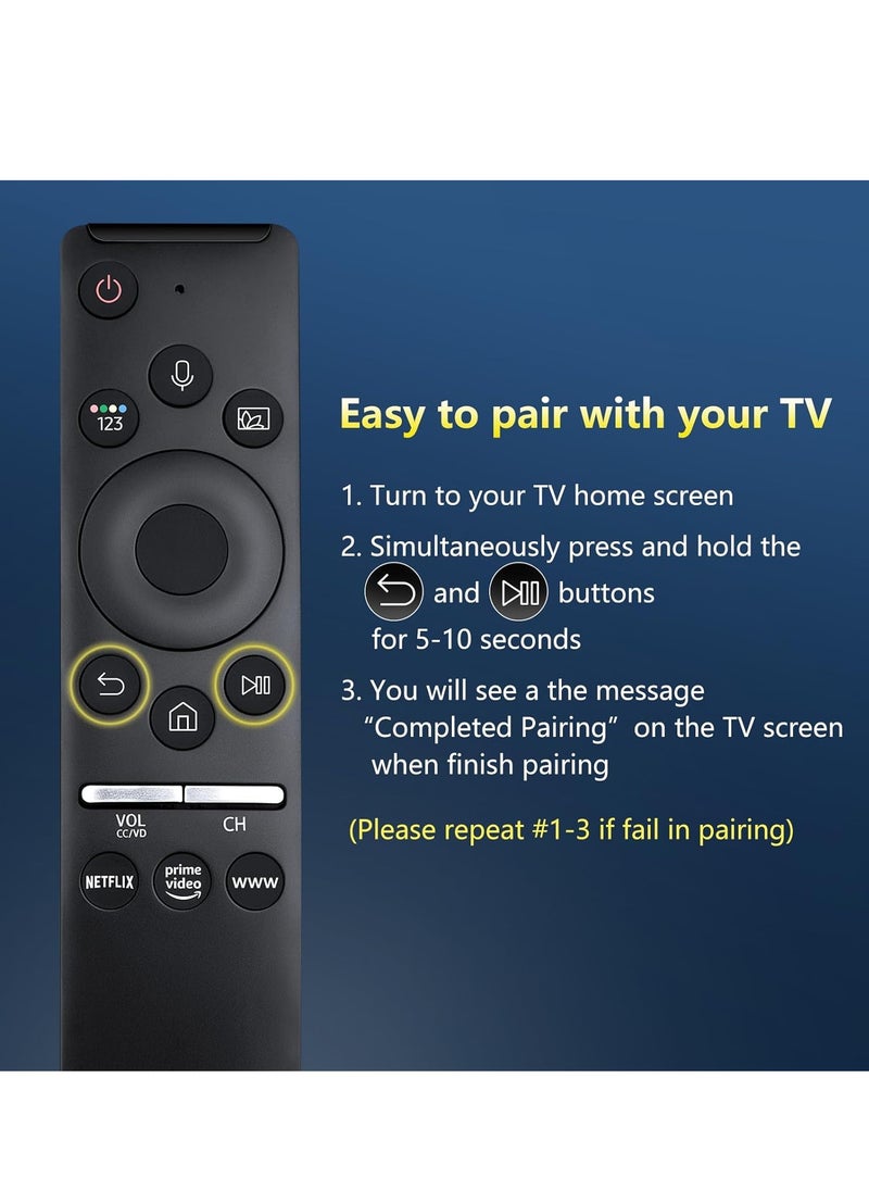 Voice Remote Control for Samsung Smart TVs – Replacement for QLED, UHD 4K/8K, 8 Series with Voice Function Support