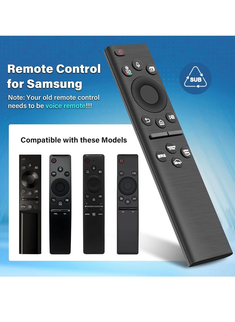 Solar Voice Replacement Remote Control for Samsung TV – Universal Rechargeable, 4 Shortcut ons for 2021-2022 Neo LED Smart 4K Ultra HD TVs