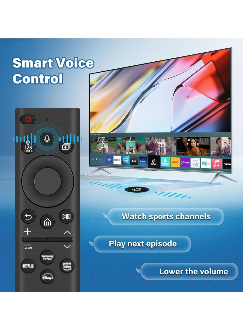 Solar Voice Replacement Remote Control for Samsung TV – Universal Rechargeable, 4 Shortcut ons for 2021-2022 Neo LED Smart 4K Ultra HD TVs