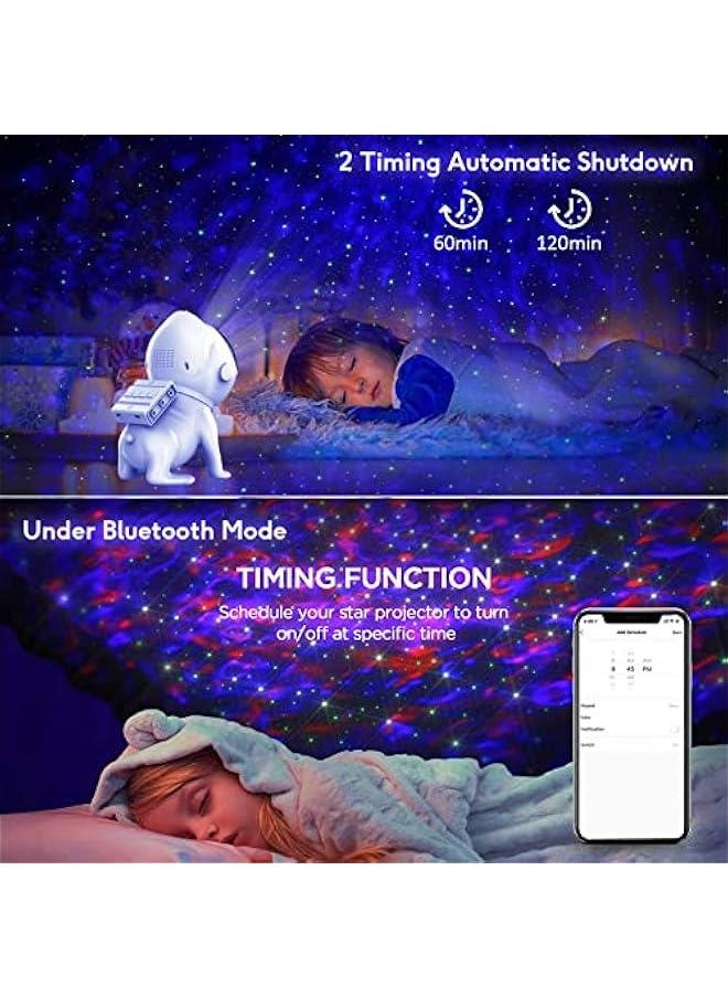 Star Projector Space Dog,  Galaxy Projector for Bedroom Remote Control, Bluetooth Speaker and White Noise Night Light Projector Smart Sky Projector for Kids Game Room Home Theater Ceiling Decor