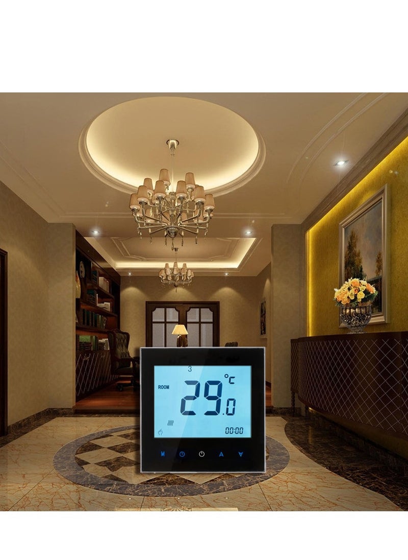 16A 110-230V Weekly Programmable LCD Display Touch Screen Electric Heating Thermostat Room Temperature Controller