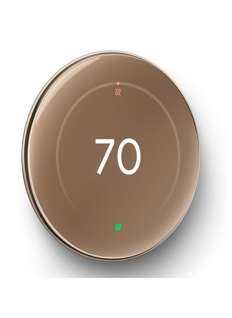 Google Nest Learning Thermostat (4th Gen) with Nest Temperature Sensor (2nd Gen) - Polished Gold