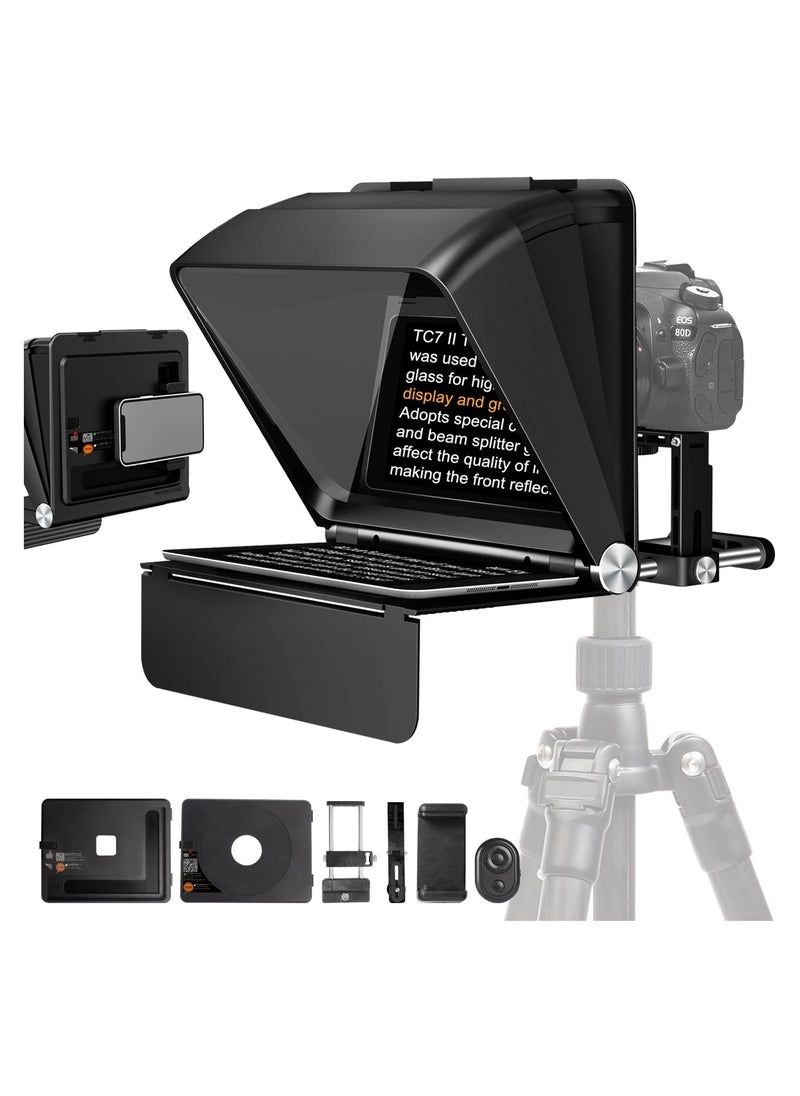 LENSGO TC7II Teleprompter for iPhone Smartphone DSLR/SLR Cameras with Remote Control APP Compatible with iOS/Android for YouTube/Interview/Online Teaching/Live Streaming