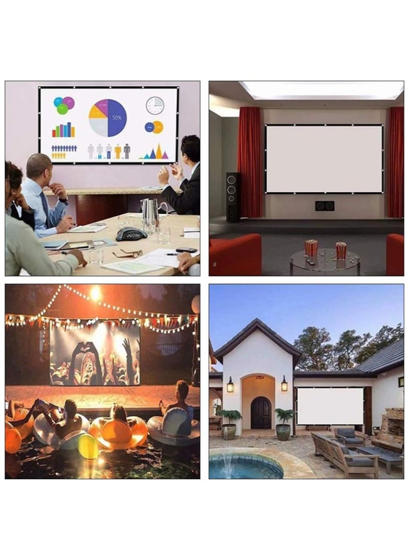 Simple Folding Thin Polyester Projector Film Curtain, Size:100 inch (16:9) Projection Area: 221x125cm