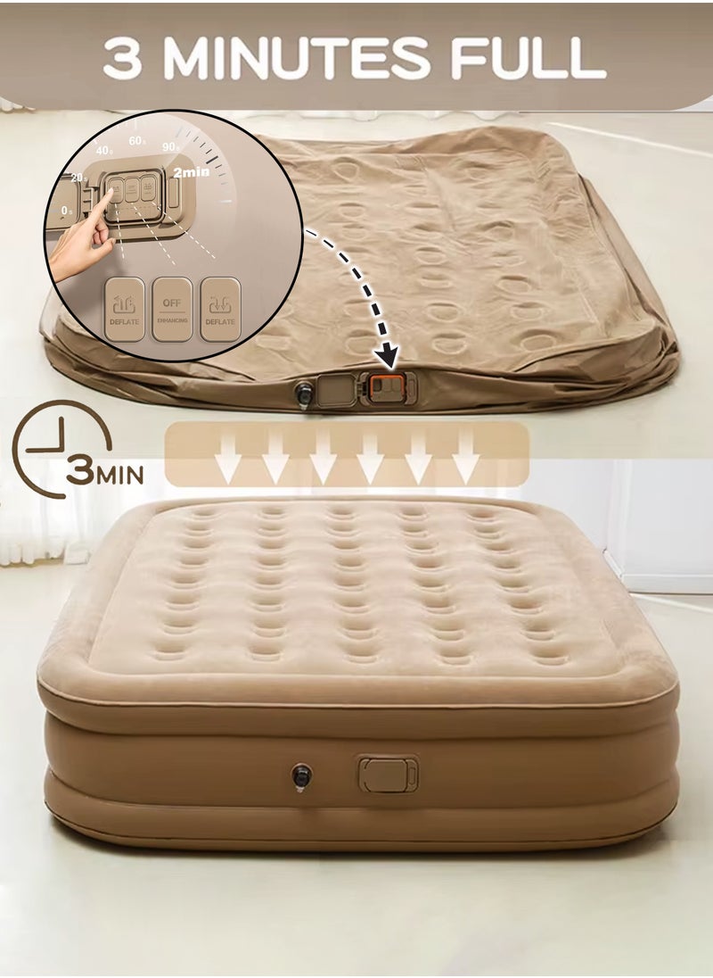 Durable Air Mattress With Pillow Single Size Inflatable Camping Bed Sleeping Mat with Built in Rechargeable Air Pump Self Inflation Waterproof Blow up Airbed One Button Inflate and Deflate for Home, Outdoor Adventures, Hiking, Travel, Sleepovers, Picnics, and Guest Bed Use Ultra Plush Technology 190x40x100cm