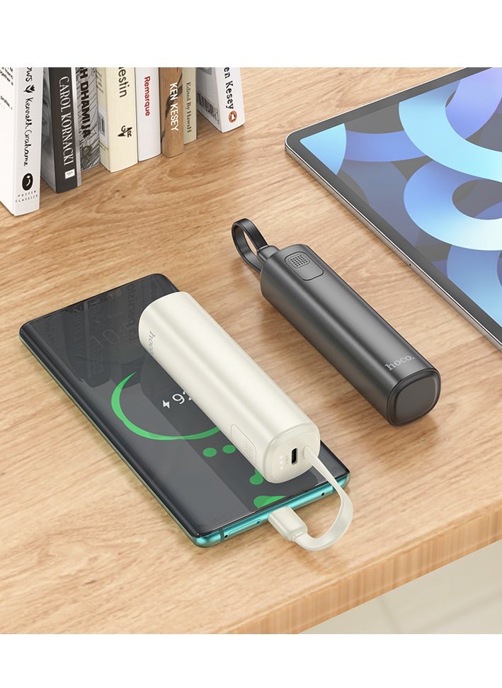 J113 Energy Bar Wired Power Bank (Type-C, 5000mAh) – Portable Charger for Samsung Galaxy S23/S22, iPads, AirPods, and More