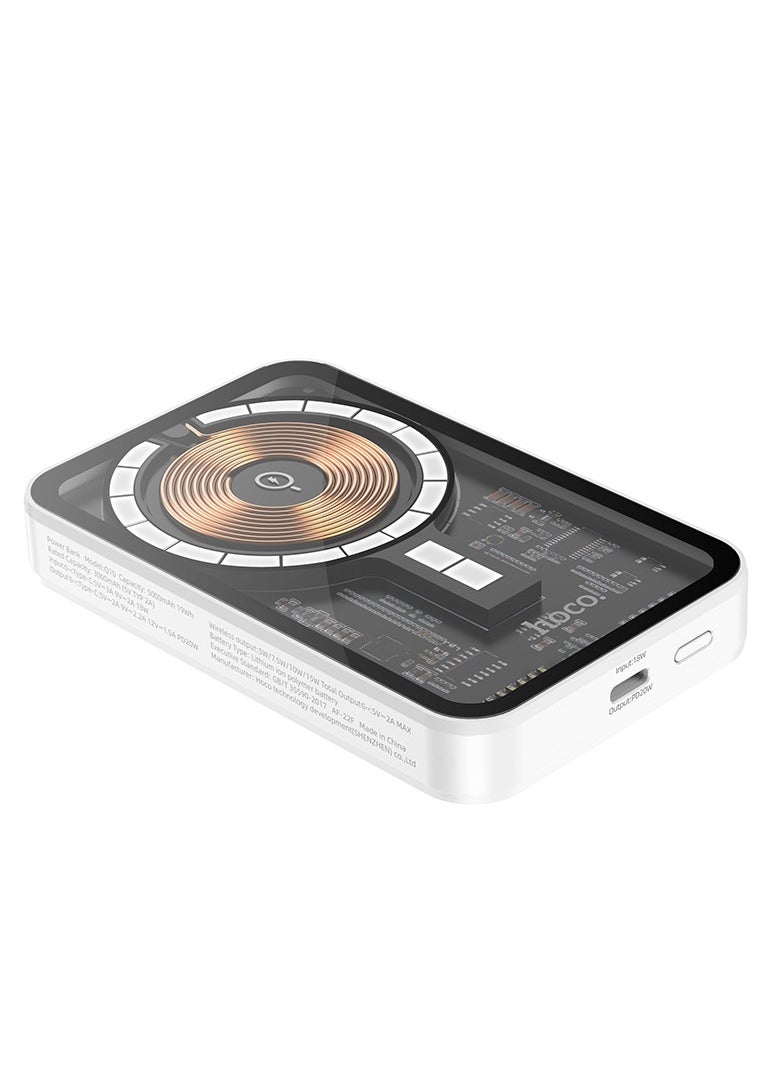Q10 Transparent Explorer PD20W Magnetic Fast Charge Power Bank (5000mAh) – MagSafe Compatible for iPhone 15/14/13/12 Series and More