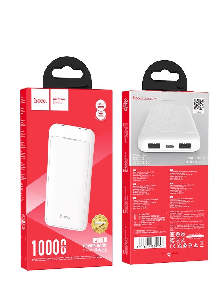 J111 Smart Charge Power Bank (10000mAh) – Compact Fast Charging for iPhone 15/14/13/12, Samsung Galaxy S23/S22, and More