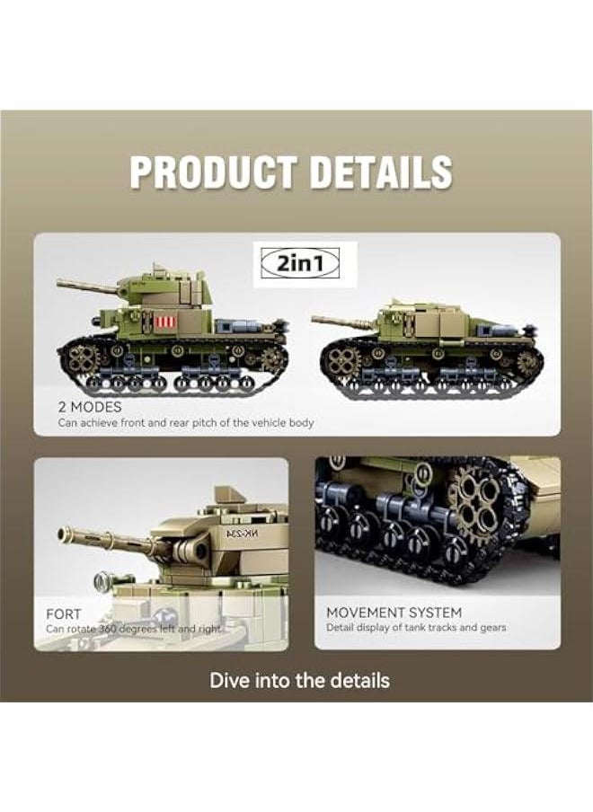 M13/40 Tank Army Building Block(463 PCS),WW2 Military Historical Collection Model with 2 Soldier Figures,Toys Gifts for Kid and Adult.