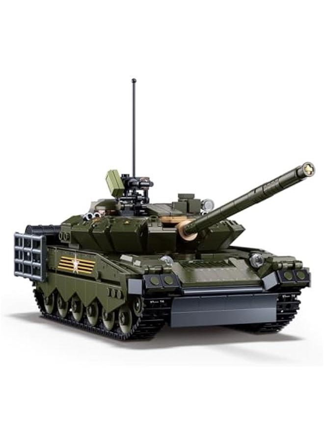 T80BVM Main Battle Tank Army Building Block(790 PCS),WW2 Military Historical Collection Model with 2 Soldier Figures,Toys Gifts for Kid and Adult