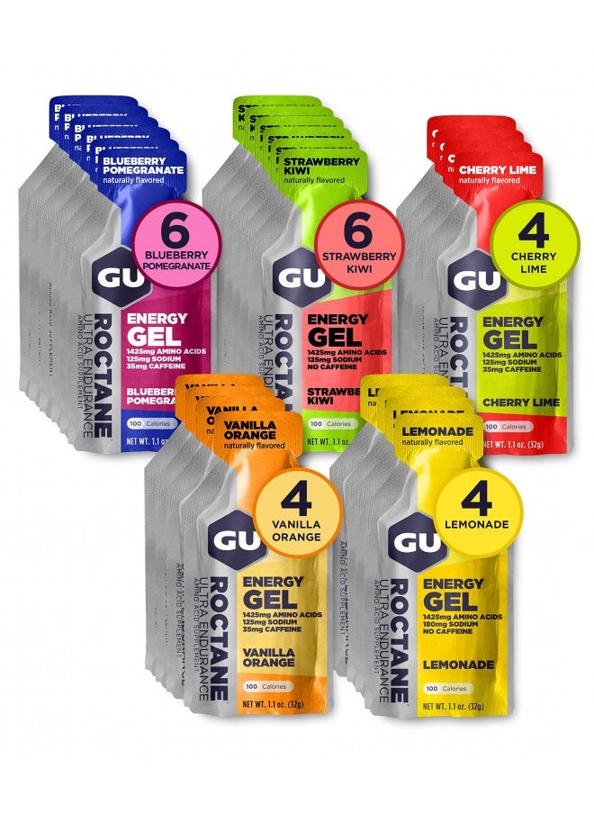 Gu Energy Roctane Ultra Endurance Energy Gel, Quick On-The-Go Sports Nutrition For Running And Cycling, Assorted Flavors (24 Packets)