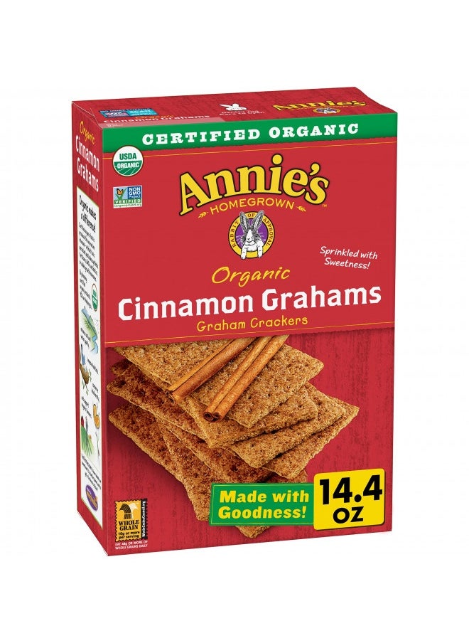 Annie'S Organic Graham Crackers, Cinnamon, Whole Grain, 14.4 Oz.