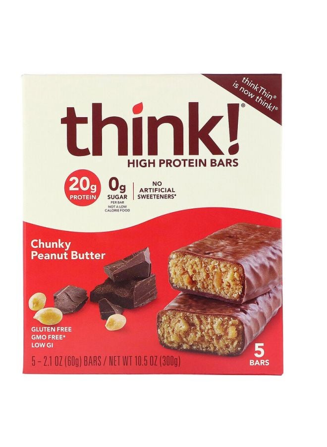 5-Piece Chunky Peanut Butter High Protein Bar Set