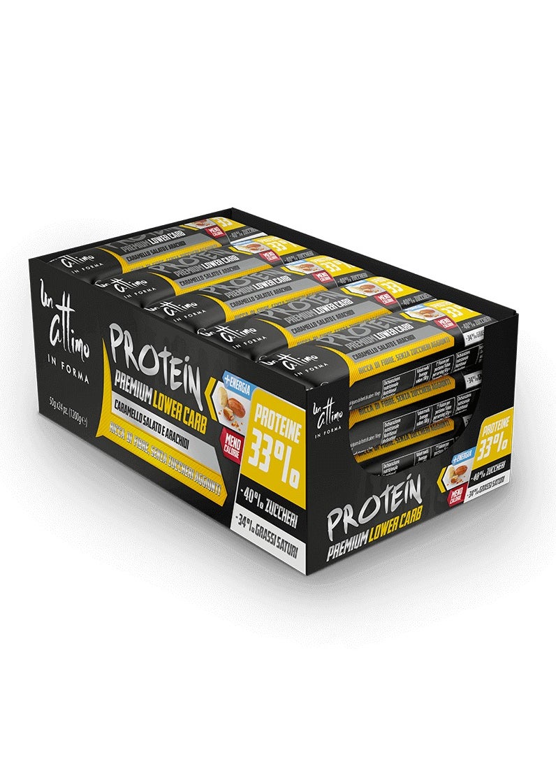 Protein Bar 33% – Salted Caramel & Peanut Flavor | Low Carb, High Protein Snack, Bundle of 25